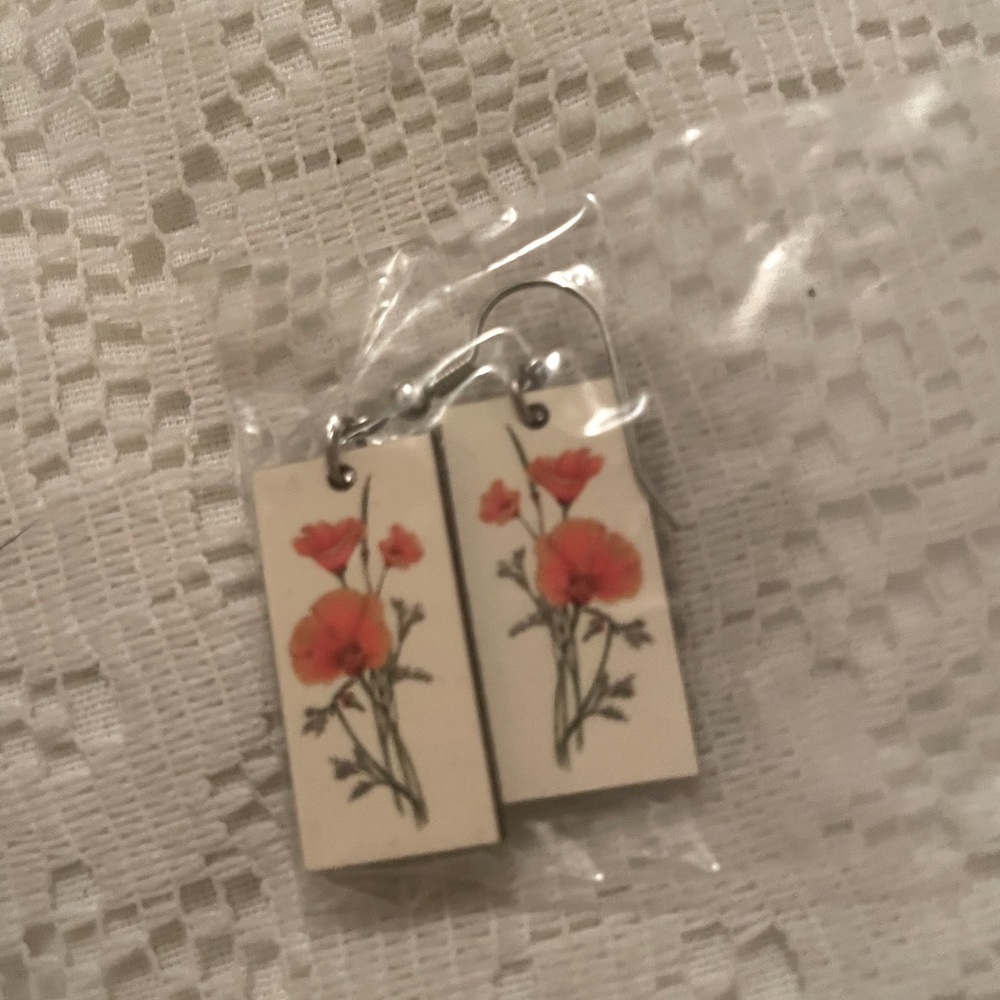 New orange flower earrings